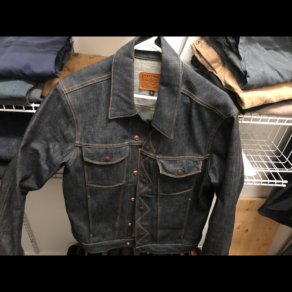 Freenote Cloth 14.75oz broken twill Denim Jacket
